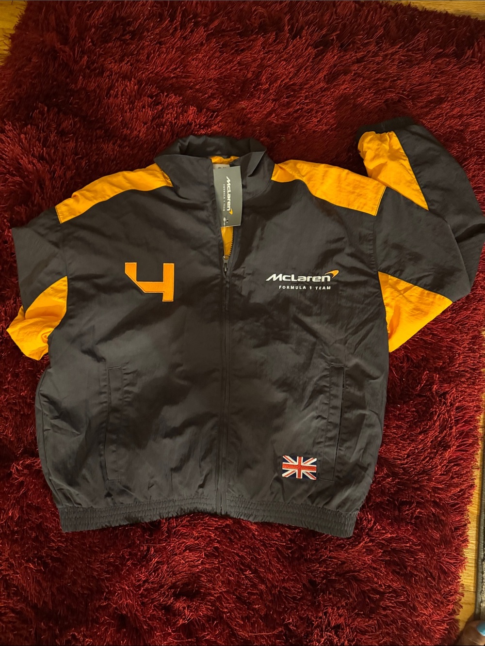 Hollister Black and Orange McLaren Racing Puffer Jacket